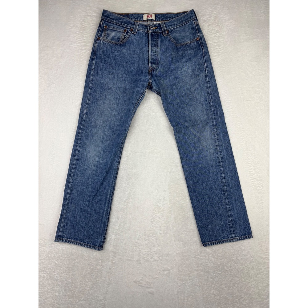 Vintage Levi's 501 32x30 Men's Jeans 2000's Made light Distressed Denim
